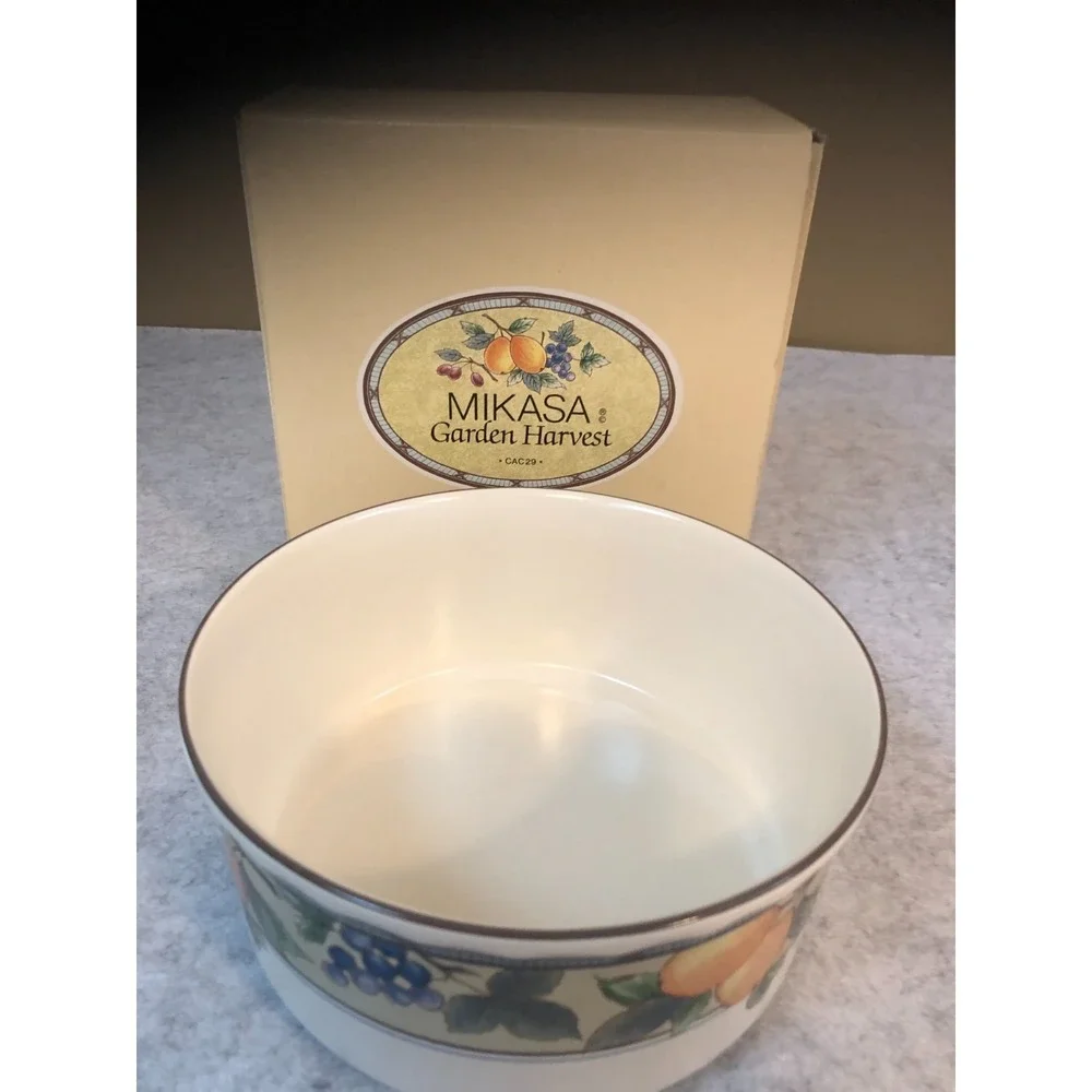Vintage Mikasa Garden Harvest Souffle Dish Round 8
